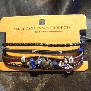 Lapis and Leather bracelets by American Legacy Products